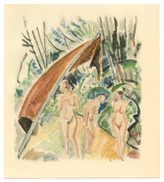 (after) Erich Heckel - "Frauen unter Zelt" pochoir