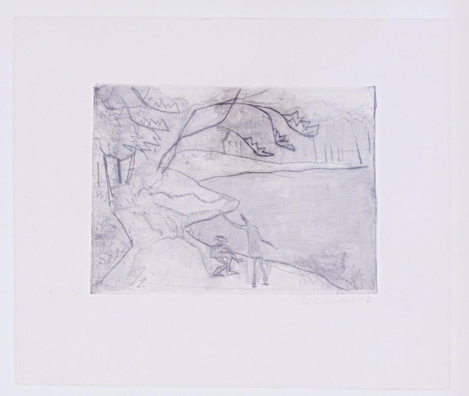 Children on the Shore  Kinder am Ufer - German Expressionism - Print by Erich Heckel