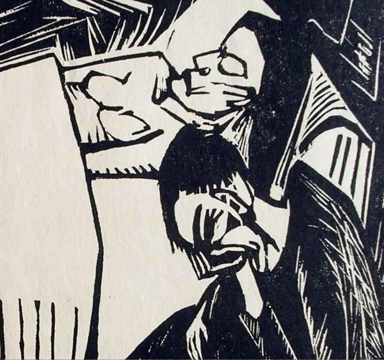 Erich Heckel German Expressionist Woodblock Print, 1919 