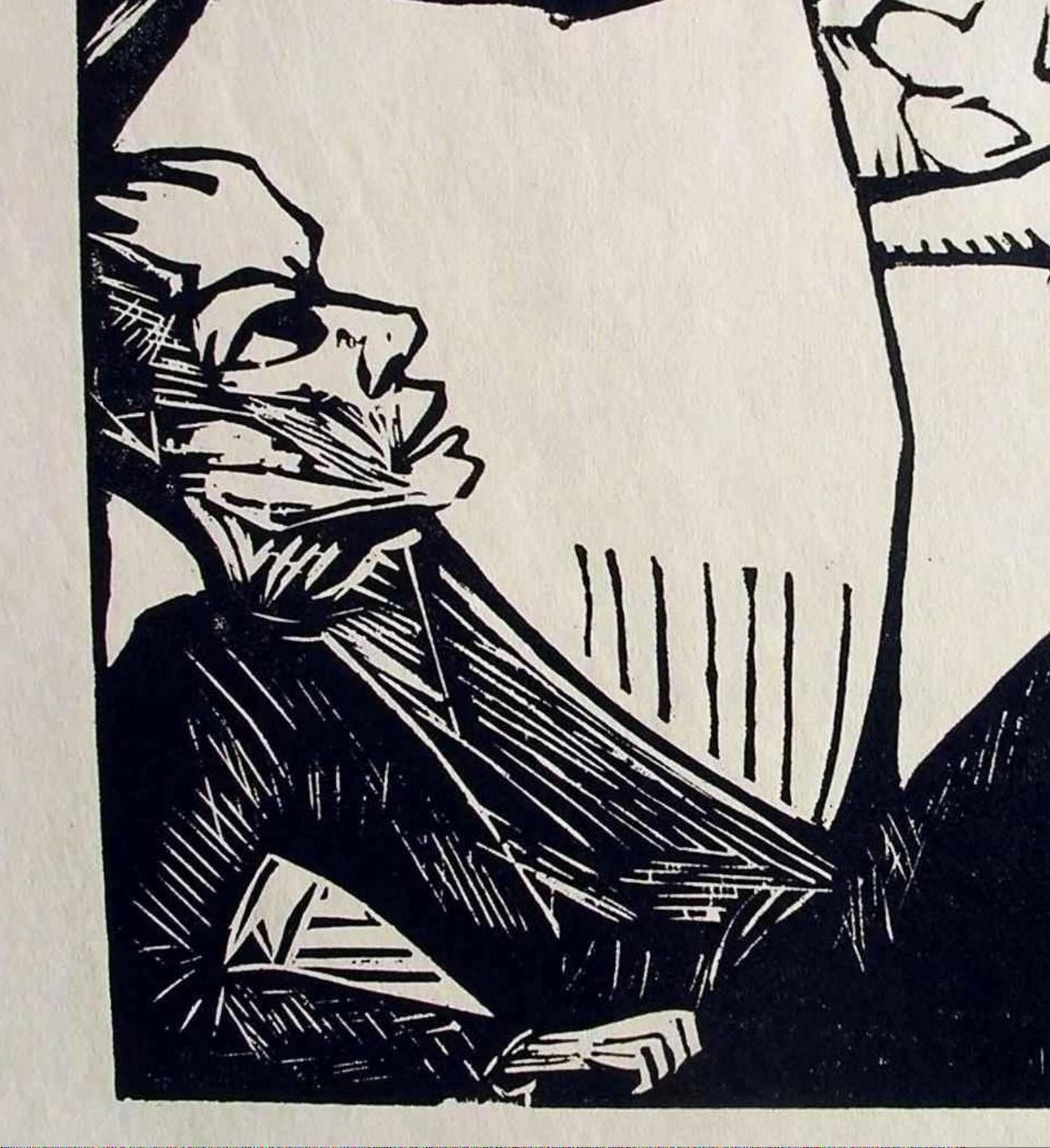 Erich Heckel German Expressionist Woodblock Print, 1919 