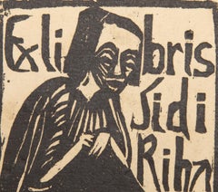 Sidi Riha II, Surrealistischer Linolschnitt von Erich Heckel