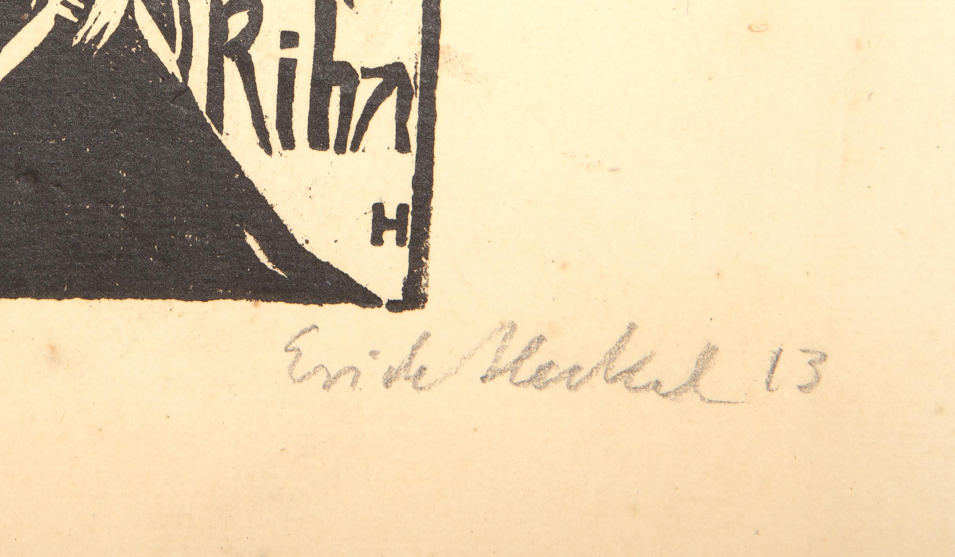 Sidi Riha II, Surrealist Linocut by Erich Heckel 3