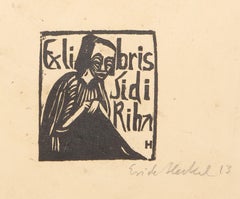 Sidi Riha II, Surrealist Linocut by Erich Heckel