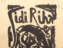 Surrealistischer Linocut von Erich Heckel, Sidi Riha
