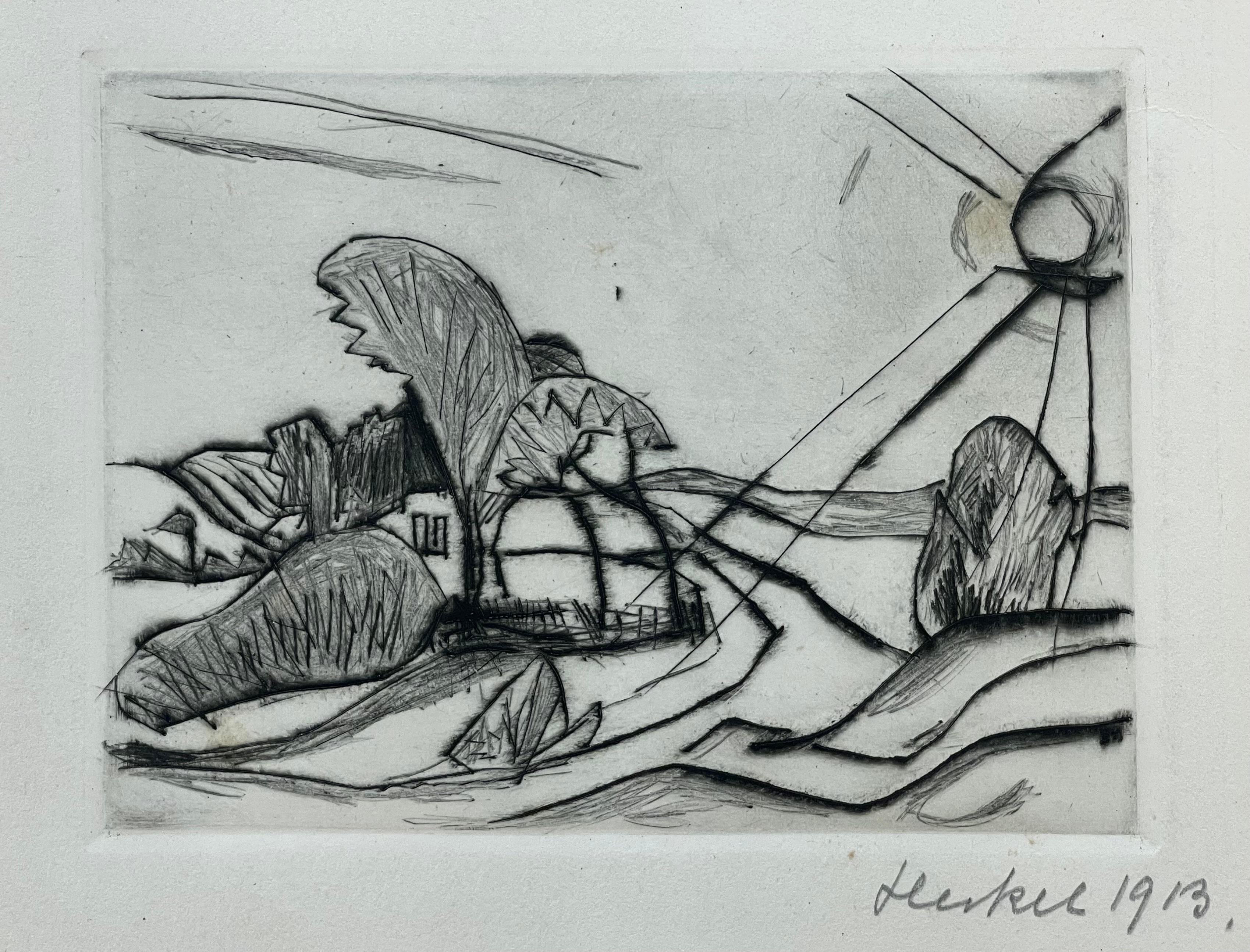 Erich Heckel Landscape Print – WINTERSONNE