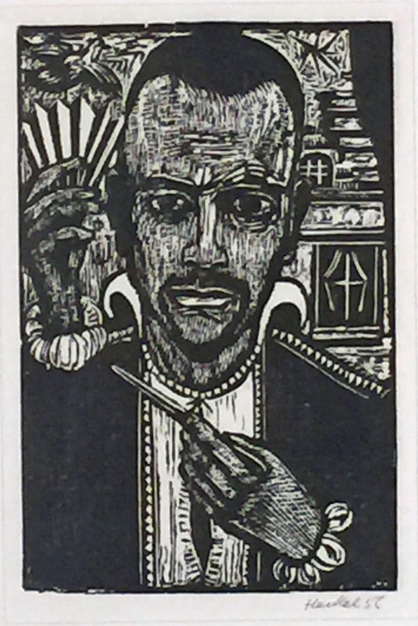 Erich Heckel Portrait Print – ZAUBERKÜNSTLER (ERRINERUNG AN PAUL KLEE)