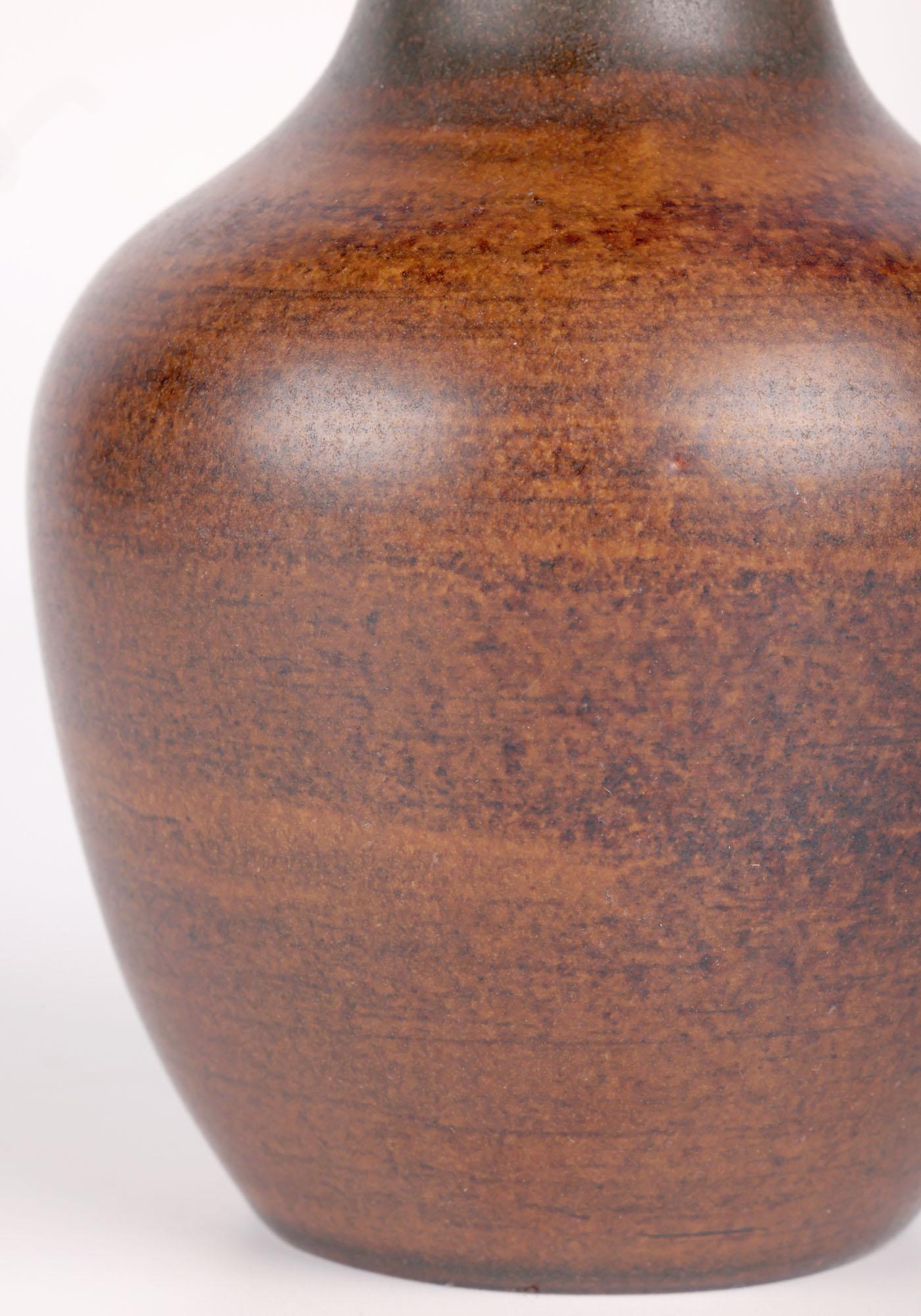 Glazed Erich & Ingrid Triller Swedish Tobo Studio Pottery Vase For Sale