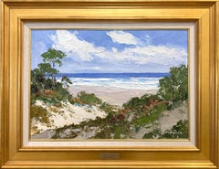 "Carmel Beach" Bunte 20. Jahrhundert Impressionist Strand Szene Gemälde gerahmt