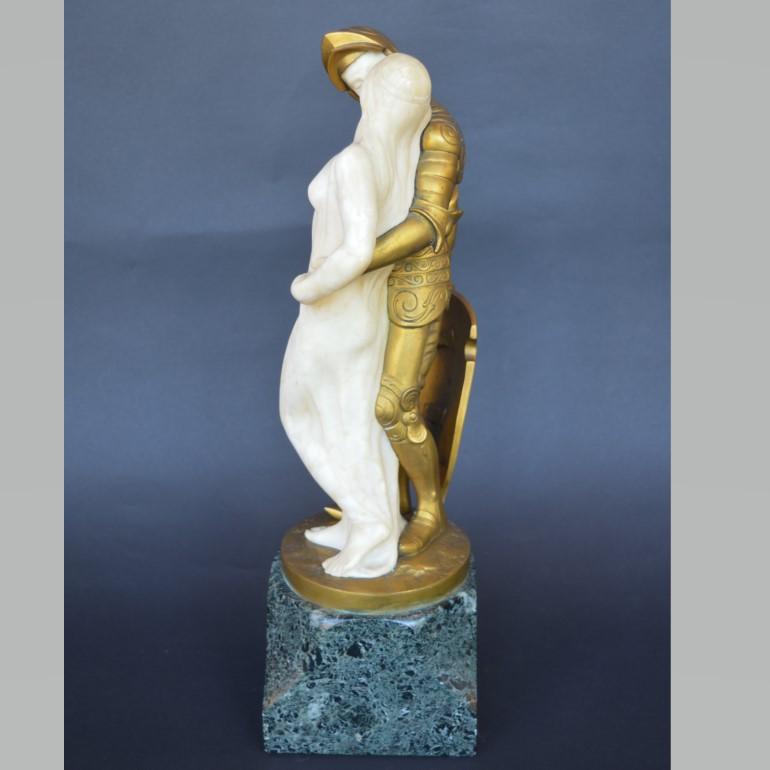 20th Century Erich Schmidt-Kestner (German, 1877-1941) gilt bronze and carved Marble For Sale