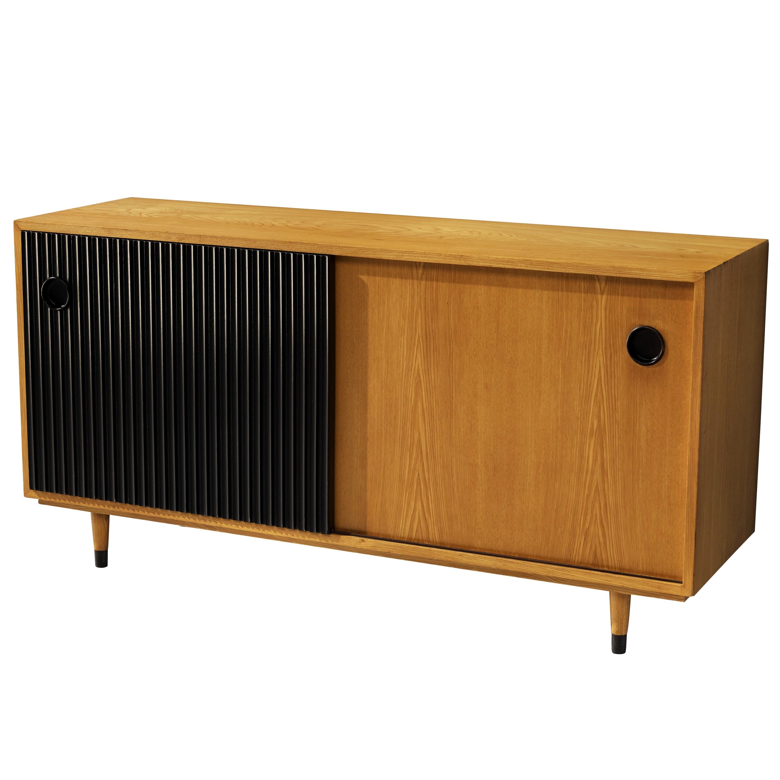Erich Stratmann Bicolored Sideboard in Ash with Sliding Doors