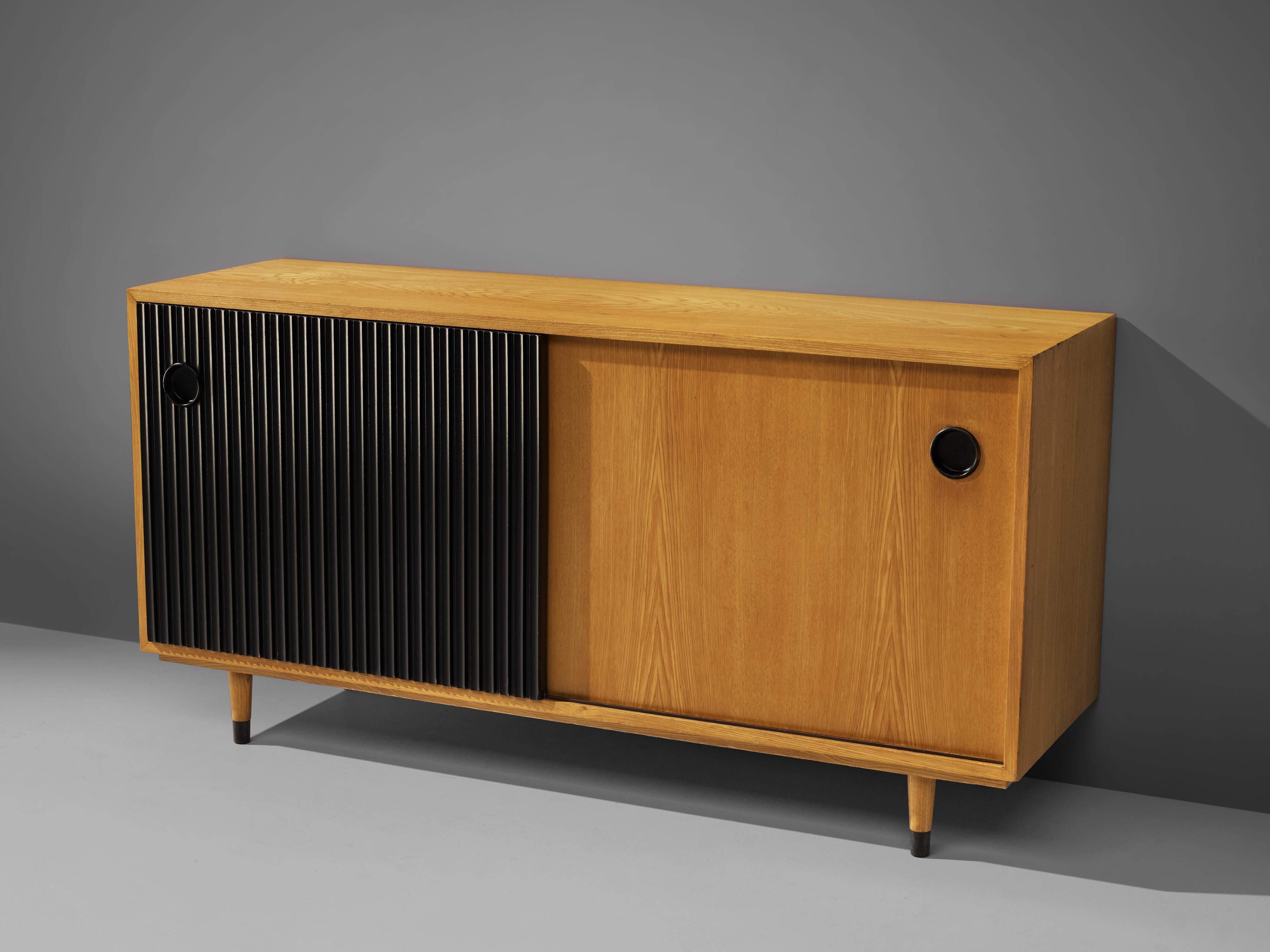 Erich Stratmann Bicolored Sideboard in Ash with Sliding Doors 1