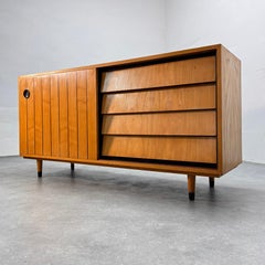 Erich Stratmann inlaid ash credenza for Oldenburger Möbel, Germany, 1950's.
