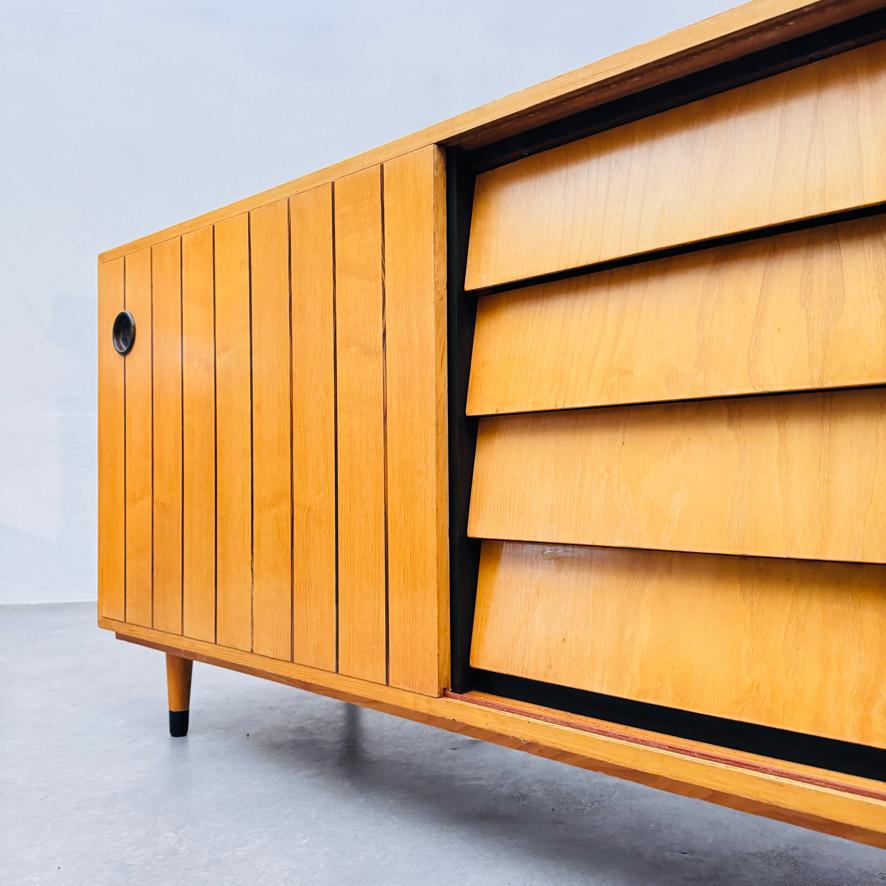 20th Century Erich Stratmann inlaid ash credenza for Oldenburger Möbel, Germany, 1950's. For Sale
