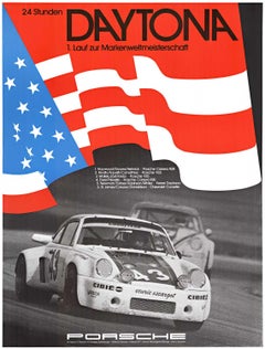 Original Porsche 24 Stunden Daytona vintage factory racing poster