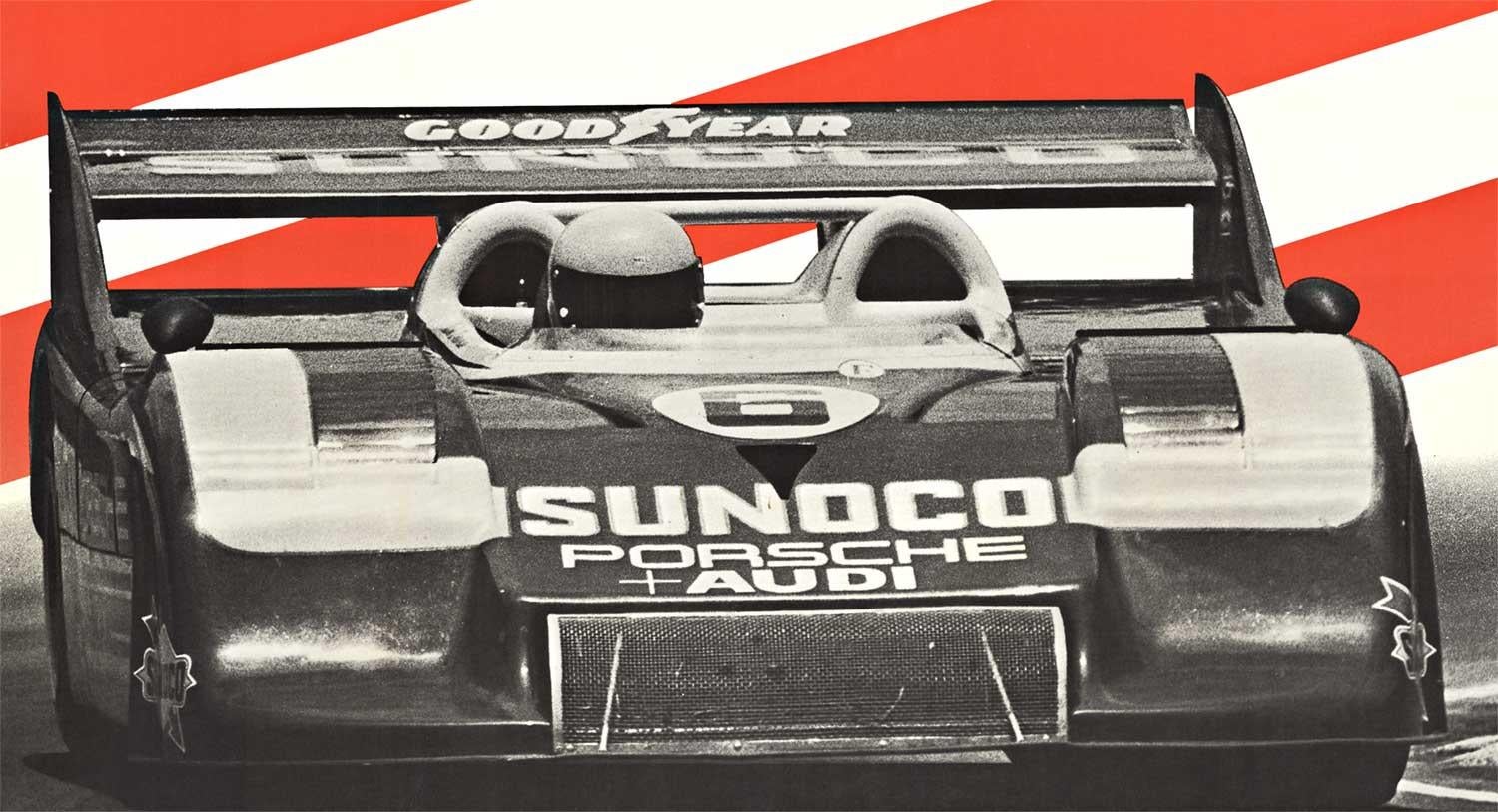 Original Porsche Wins Road America Can-Am Vintage Fabrikplakat – Print von Erich Strenger