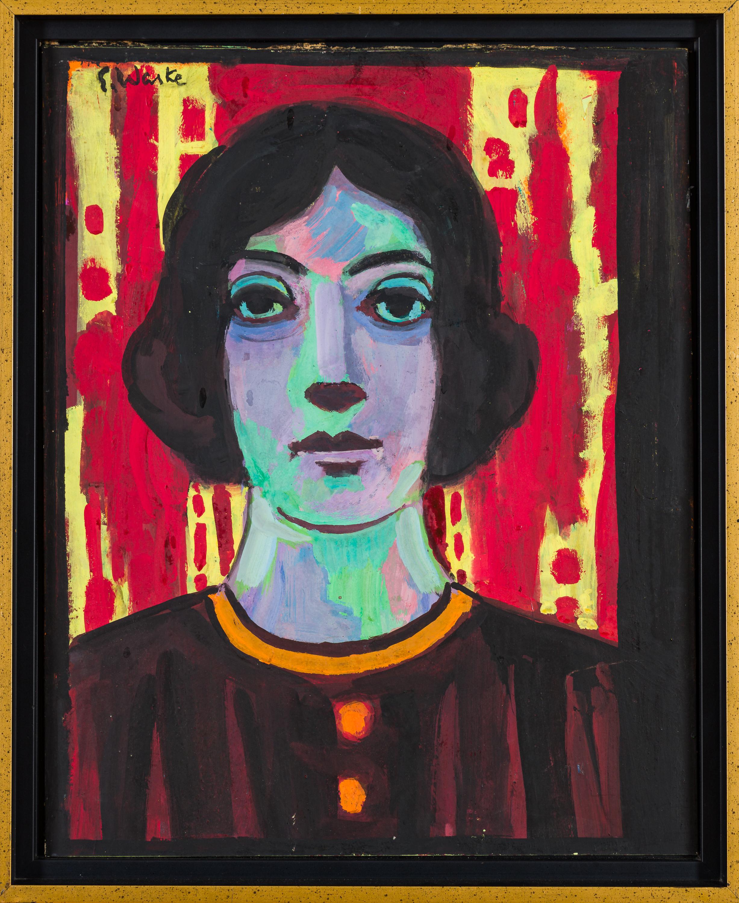 Portrait of a Woman - Expressionist Painting by Erich Waske