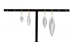 Erich Zimmermann 40mm Cocoon Pod Silver Gold Wire Earrings