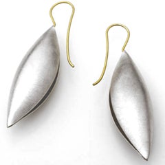 Erich Zimmermann 40mm Cocoon Pod Silver Gold Wire Earrings