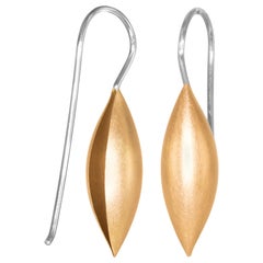 Erich Zimmermann Cocoon Pod Rose Gold Platinum Wire Handmade Drop Earrings