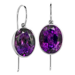 Erich Zimmermann Oval Amethyst White Gold Princess Bowl One of a Kind Earrings