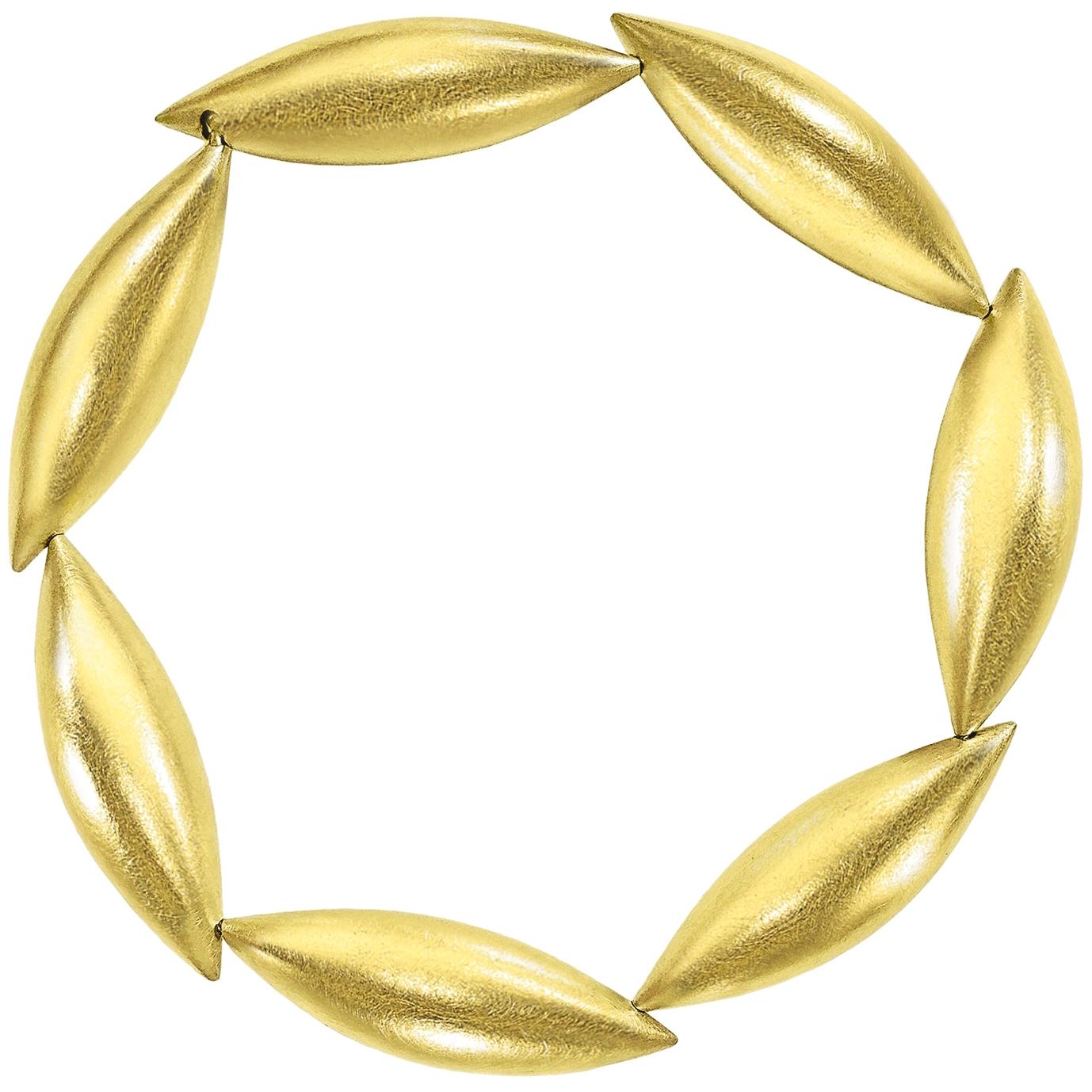 Erich Zimmermann Seven Pod Cocoon Brushed Gold Bracelet