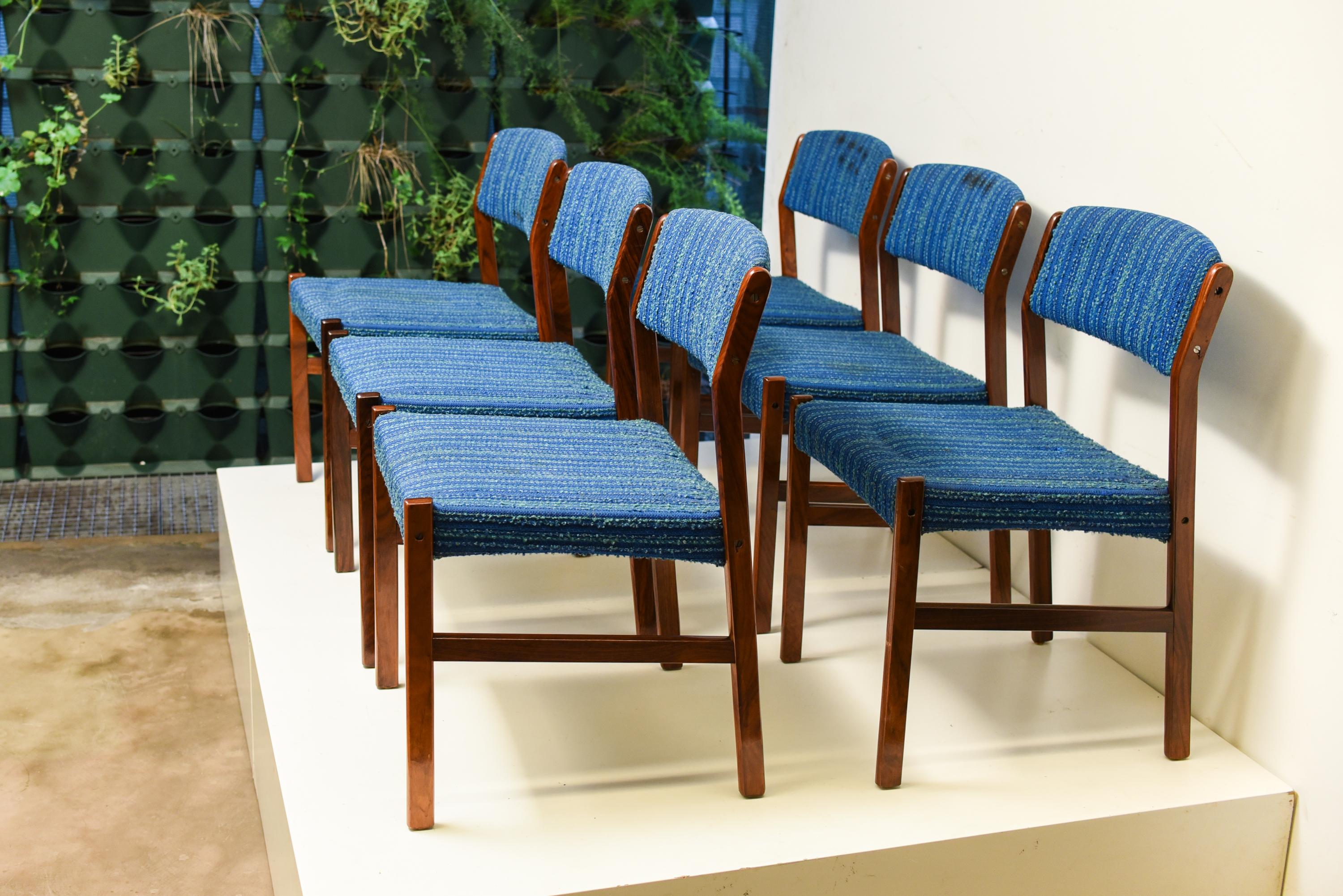 Mid Century Erik Buck dining rosewood chairs, 1960s.