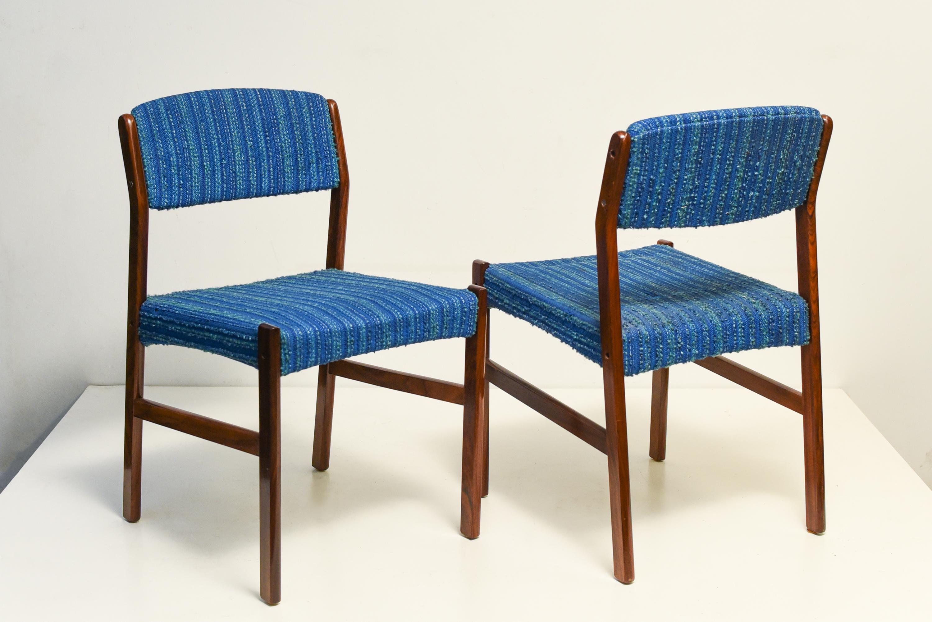 Mid Century Erik Buck Dining rosewood Chairs, 1960s In Good Condition For Sale In Porto, PT