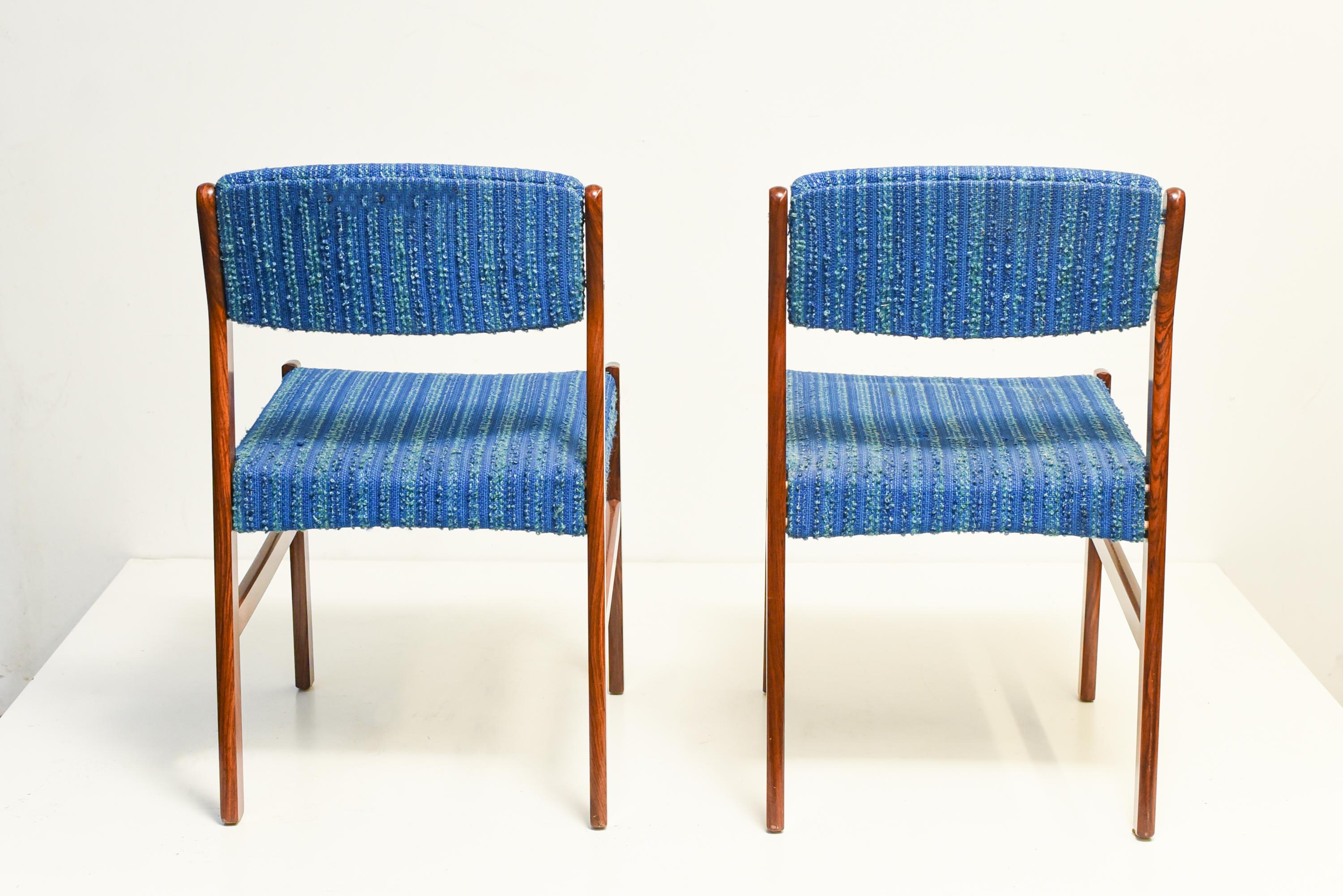 Mid-20th Century Mid Century Erik Buck Dining rosewood Chairs, 1960s For Sale