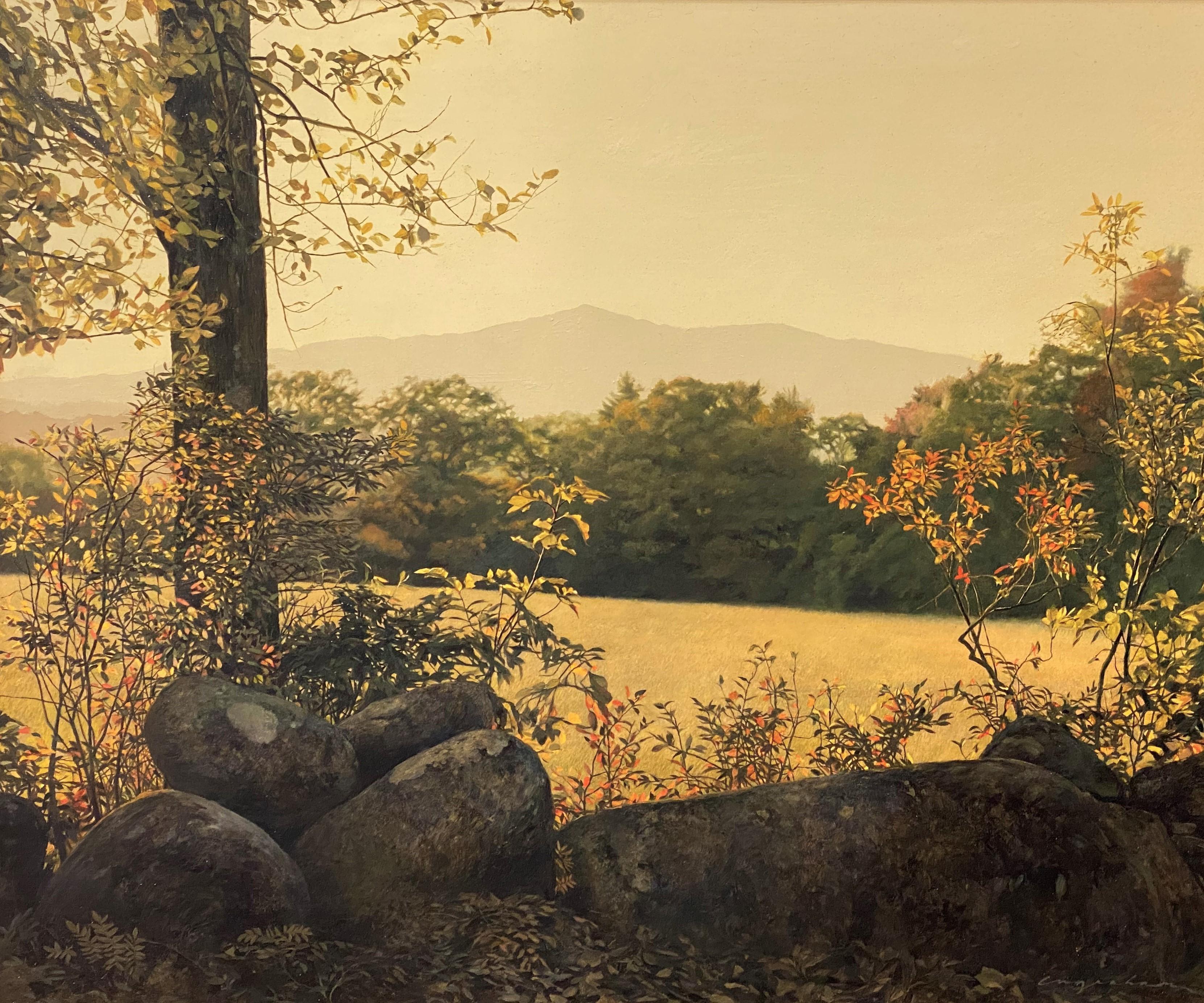 Après-midi doré, Mont Monadnock, NH - Painting de Erick Ingraham
