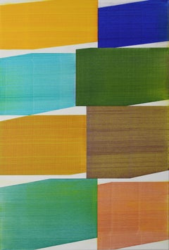 Erick Johnson "Cool Note" -- Colorful Abstract Oil Painting on Canvas