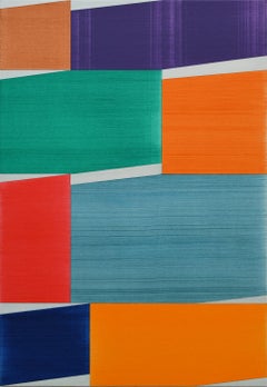Erick Johnson "Double Stack" -- Colorful Abstract Oil Painting on Canvas