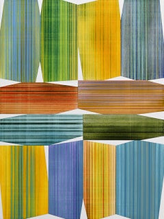 Erick Johnson "Double Up" Oil on Canvas Abstract Painting