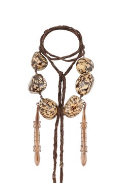 Erickson Beamon 1990 Collier de lézard à noix de Tagua