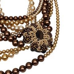 Erickson Beamon Brown & Tan Multistrand Pearl Necklace