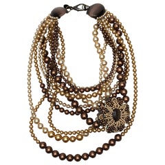 Erickson Beamon - Collier de perles multibrins marron et bronze