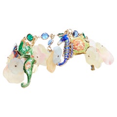 ERICKSON BEAMON colorful flower sea creatures crystal acrylic bracelet