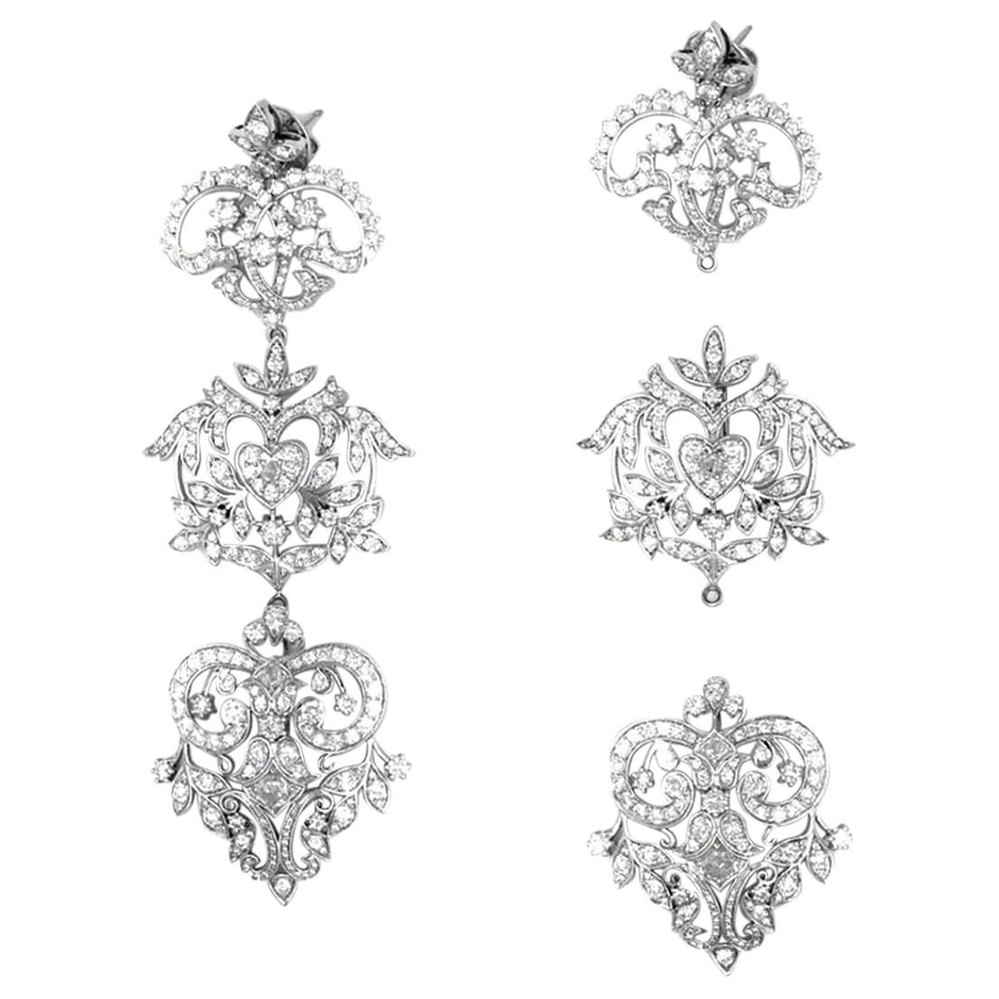 Erickson Beamon Segmented Diamond Chandlier Earrings For Sale