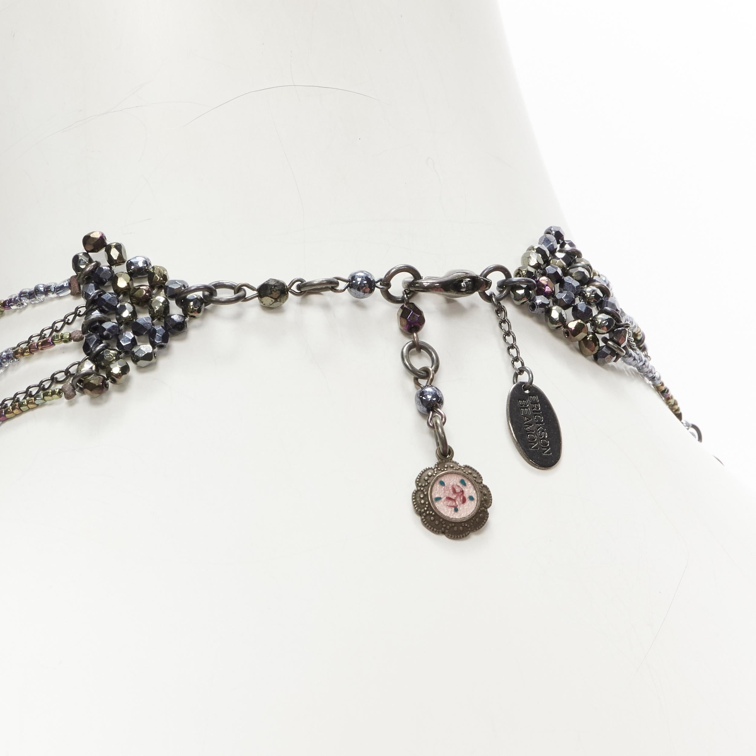 ERICKSON BEAMON Star of David cross heart charm multi choker bracelet set 6