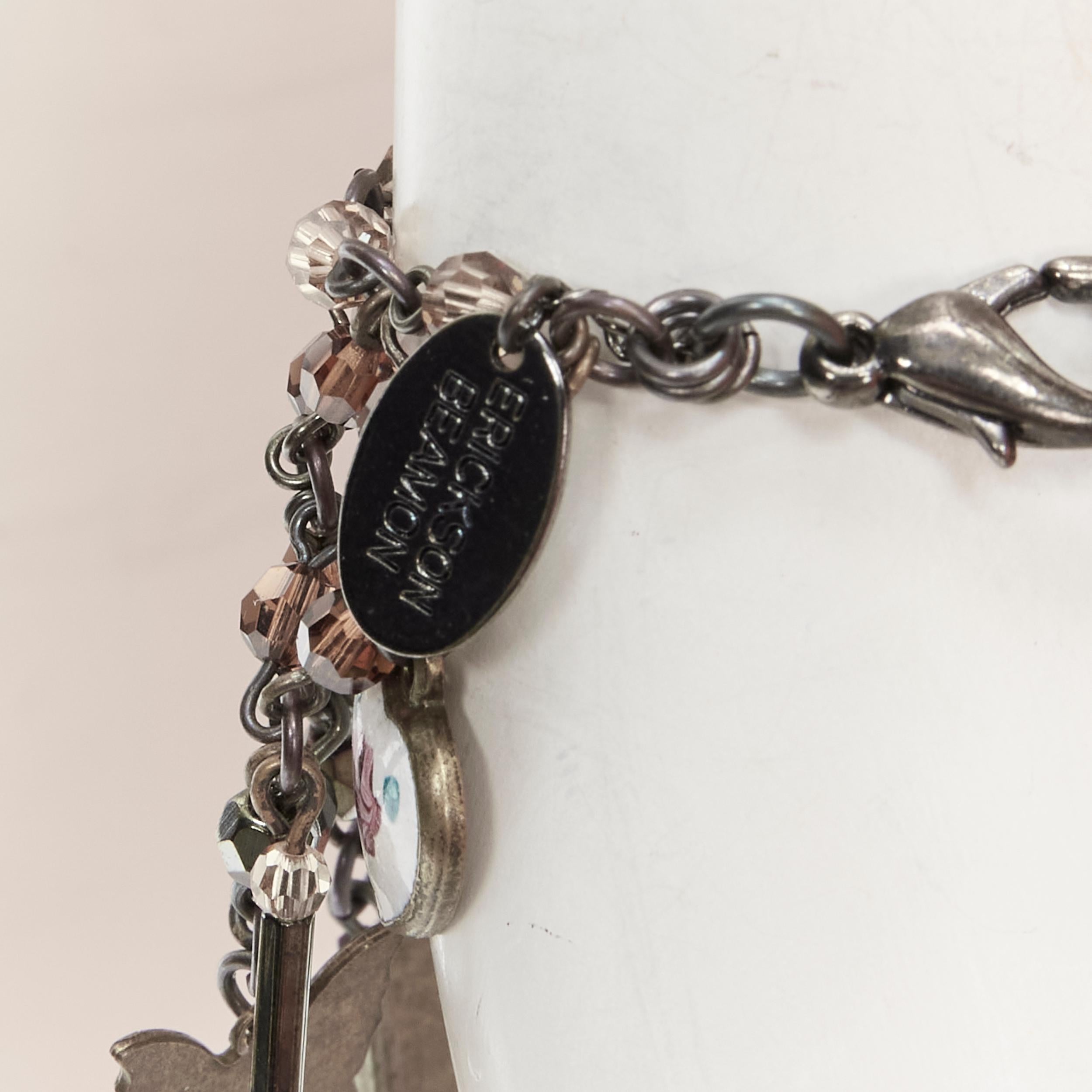 ERICKSON BEAMON Star of David cross heart charm multi choker bracelet set For Sale 8