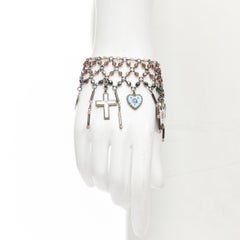 ERICKSON BEAMON Star of David cross heart charm multi choker bracelet set