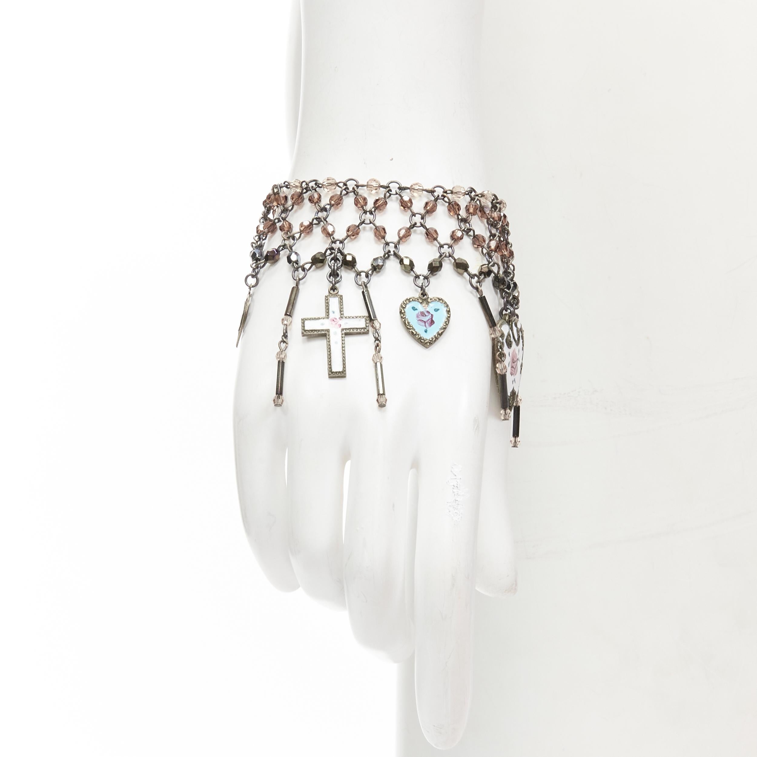 ERICKSON BEAMON Star of David cross heart charm multi choker bracelet set
Reference: ANWU/A00273
Brand: Erickson Beamon
Material: Metal, Acrylic
Color: Multicolour
Pattern: Ethnic
Closure: Lobster Clasp
Extra Details: Star of David with Hebrew