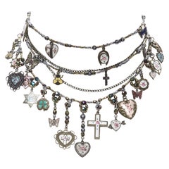 Erickson Beamon Star Of David Cross Heart Charm Multi Choker-Armband-Set