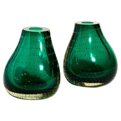 Erickson Emerald Bubble Glass Vase Bookends