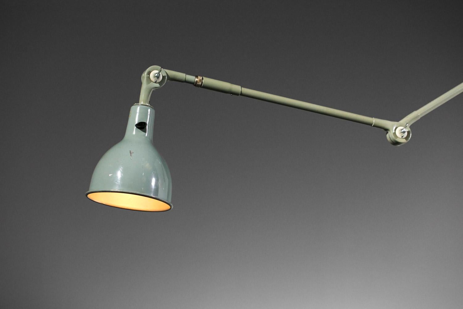 Ericsson 60s Swedish industrial lamp in bluish-grey metal - H686 1