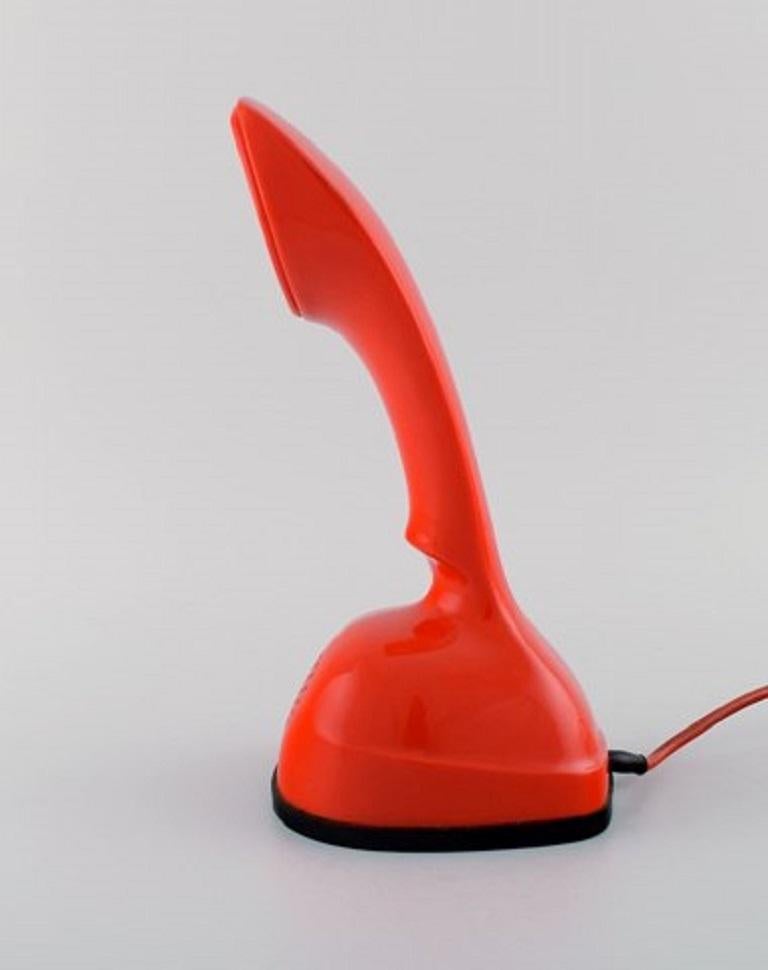 Scandinavian Modern Ericsson Cobra Phone in Red Plastic with Turntable at the Bottom, 1960s