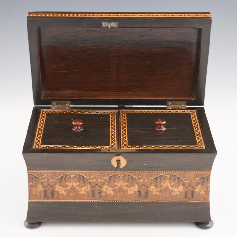 Eridge Castle Tunbridge Ware Tea Caddy c1860 In Good Condition In Tunbridge Wells, GB