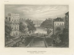 Erie Canal Lockport New York – Antique Canal Engineering Steel Engraving, 1854