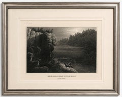 Der Erie-Kanal bei Little Falls, New York – Antiker amerikanischer Landschaftsdruck, 1850