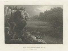 Der Erie-Kanal bei Little Falls, New York – Antiker amerikanischer Landschaftsdruck, 1850