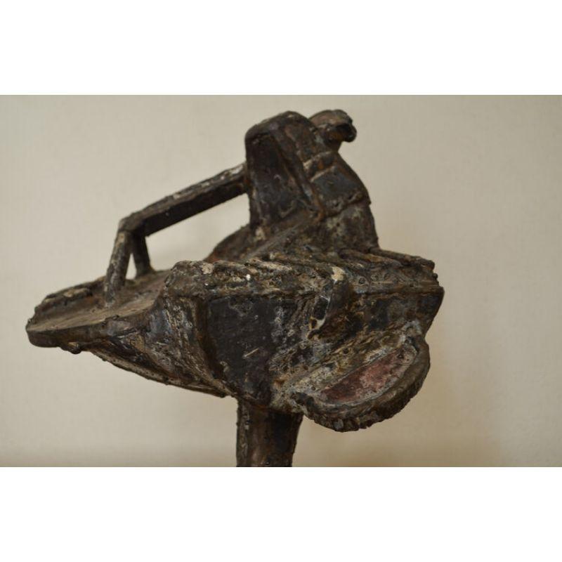 Danish Erik Ålykke Iron Sculpture of Frog Musician For Sale